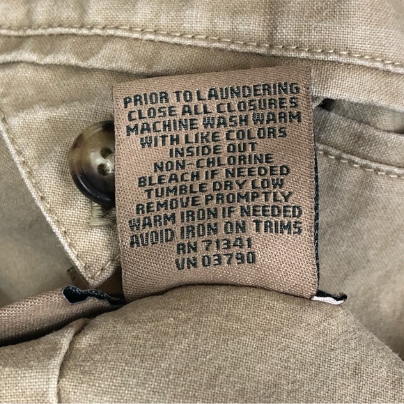 LL Bean Khaki Cotton Sport Coat 42R Tan Cotton Two Button Blazer - Picture 13 of 15